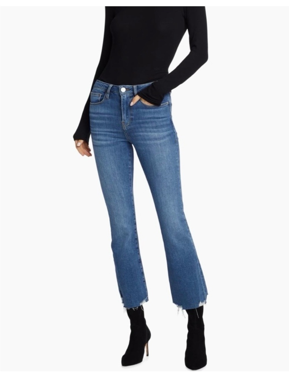 Frame Le Crop Mini Boot Raw Edge Jeans